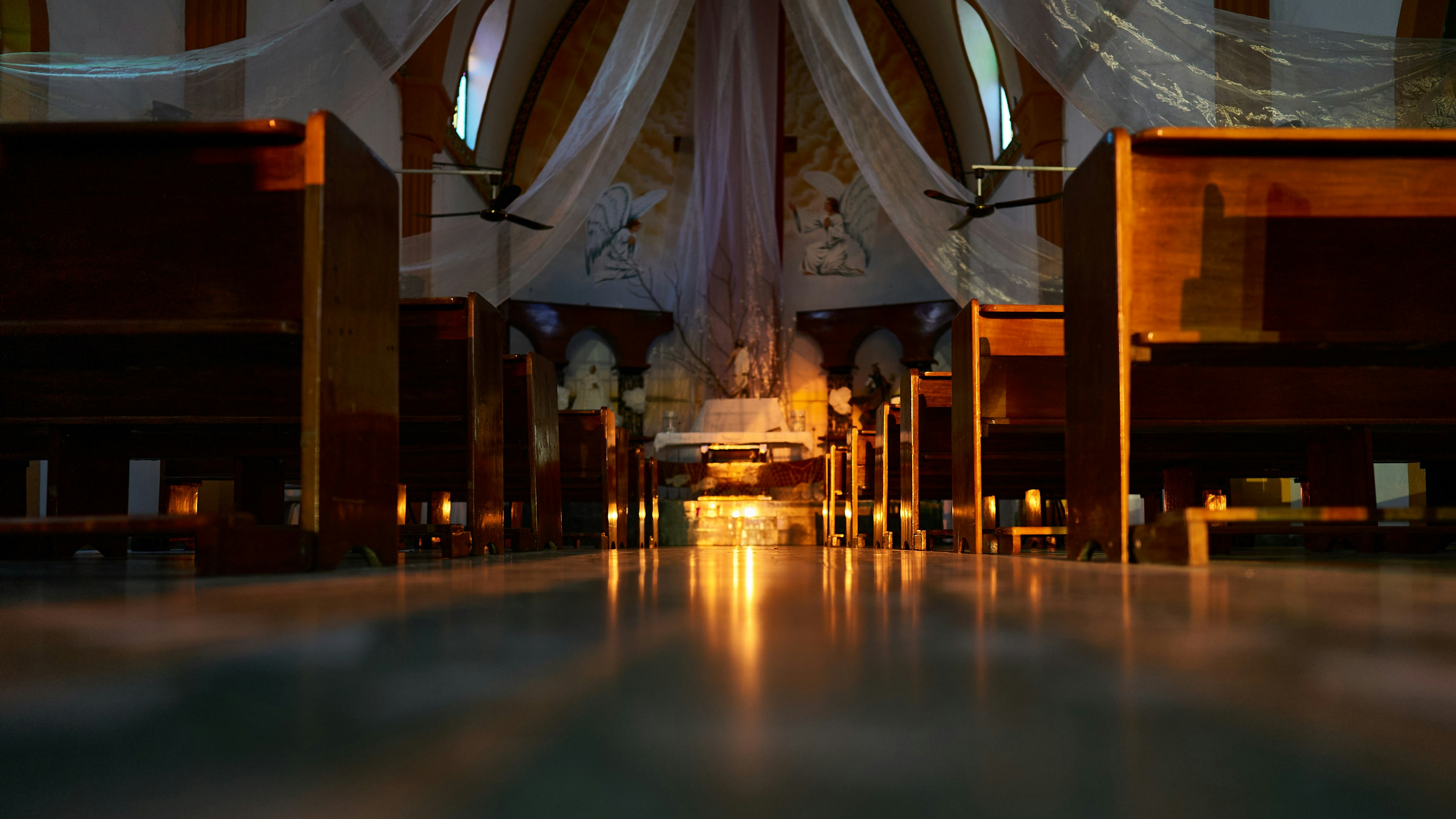 white and brown church interior